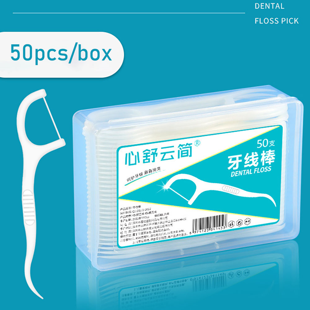 50PCS/Box Dental Floss Care Toothpick Oral Cleaning