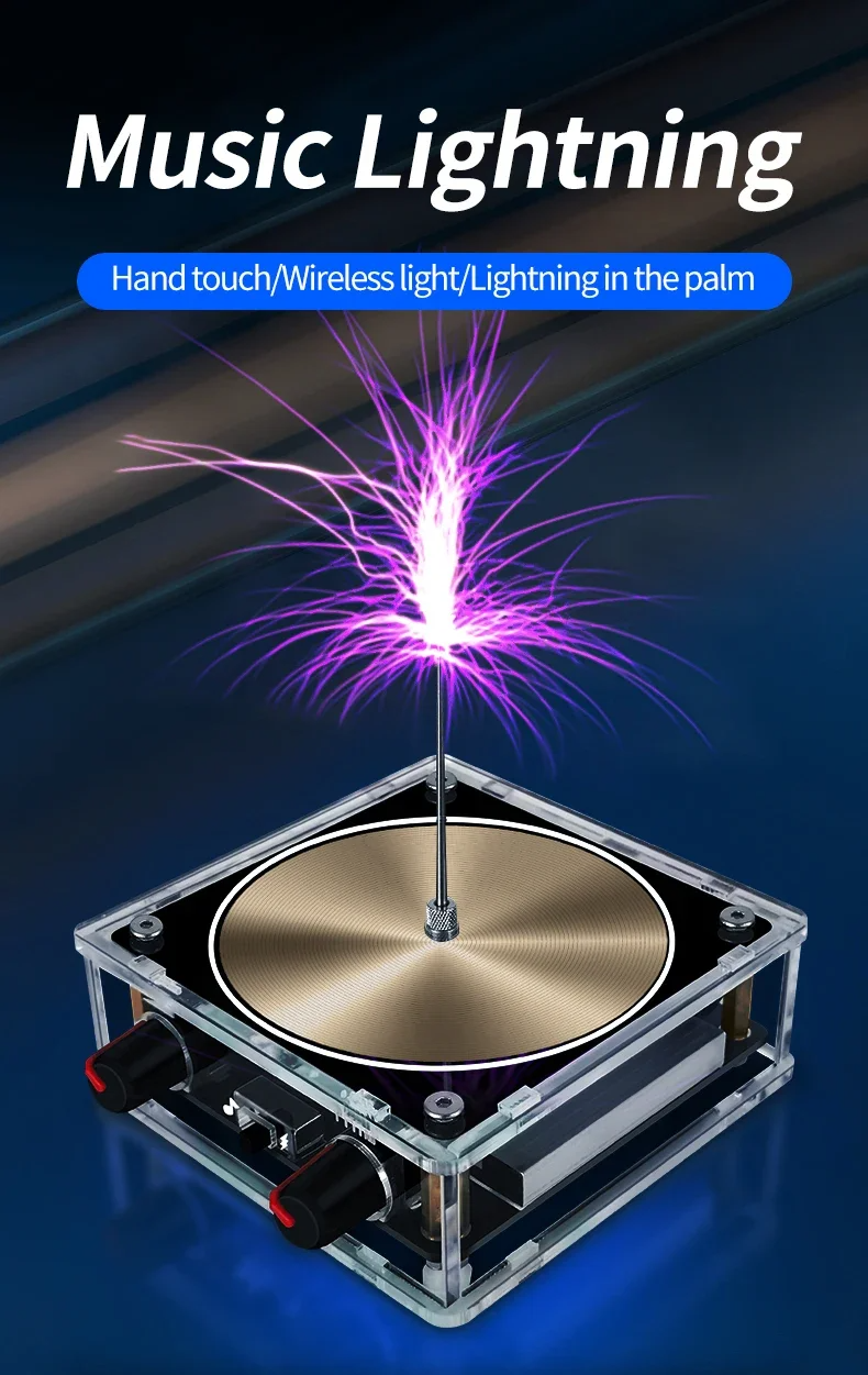 Bluetooth Music Tesla Coil Arc Plasma Loudspeaker Wireless Transmission Touchable Artificial Lightning Education Experiment Toy