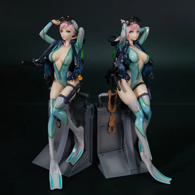 23cm DAMtoys After School Arena Froglady Aegir Sexy Highschool Girl Action Figure PVC Collection Otaku Gift