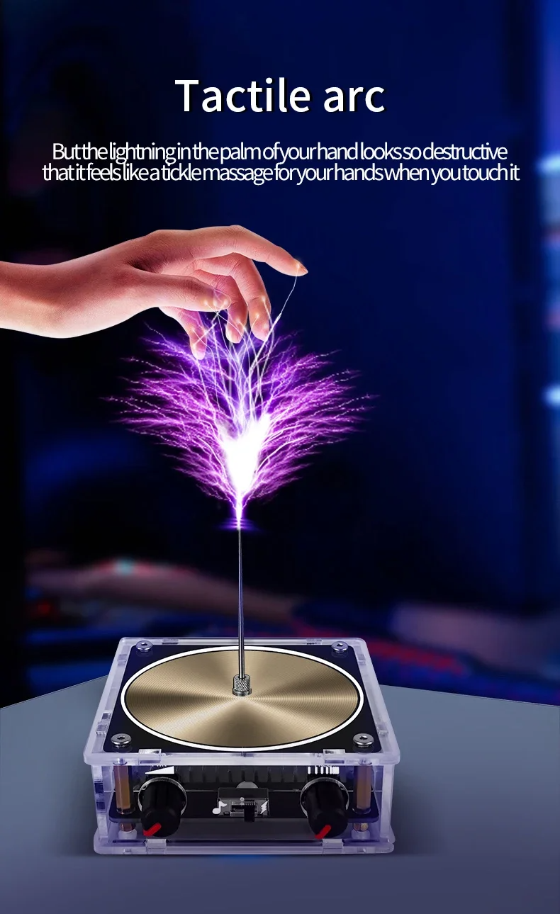 Bluetooth Music Tesla Coil Arc Plasma Loudspeaker Wireless Transmission Touchable Artificial Lightning Education Experiment Toy