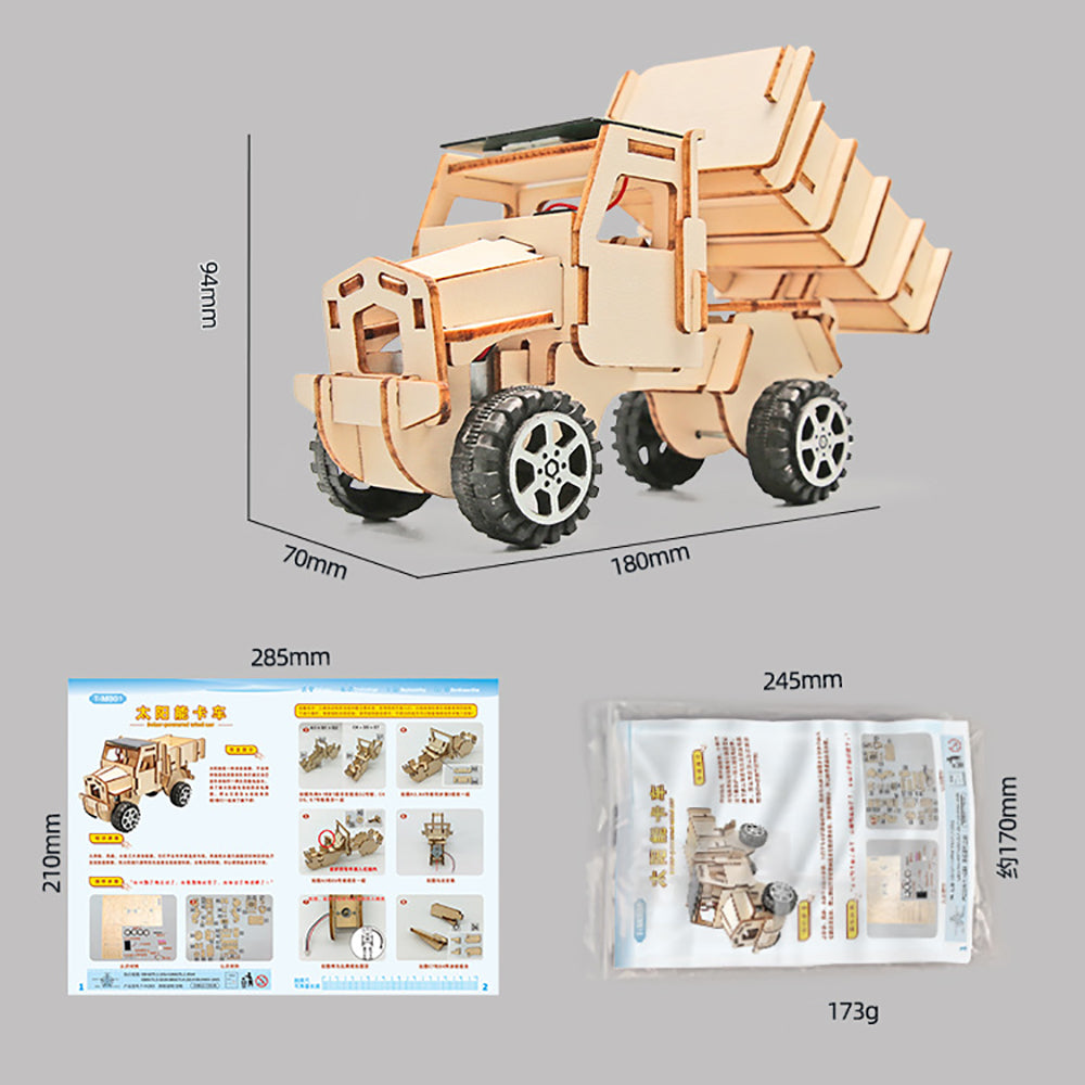 Toy Truck Model Pendant Solar Energy DIY Scientific Training Wooden Experimental Equipment Steam Toy