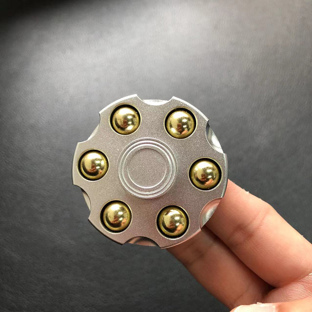 Drop Shipping Revolver Bullet Cylinder Hand Fidget Spinner Metal Copper Bullet Aluminum Alloy ADHD Adult Game Kid Gift Metal