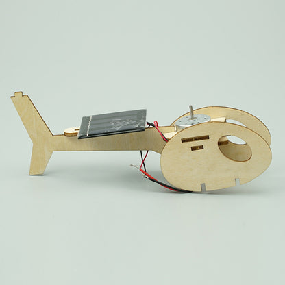 DIY Wooden Solar Powered Helicopter Toy Steam Educational Pupil Ornaments Parent Child Games