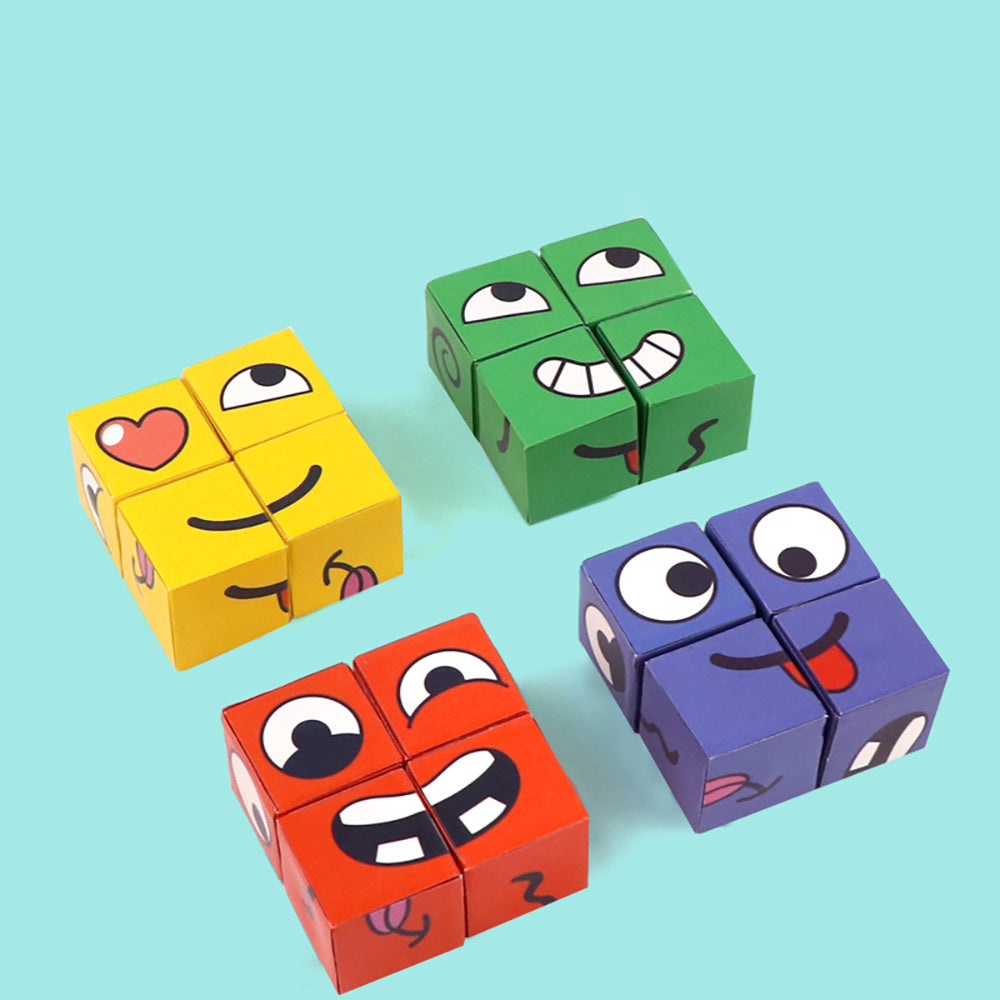 Dropshipping Cube Face Change Building Blocks Board Game Wood Puzzle Mont