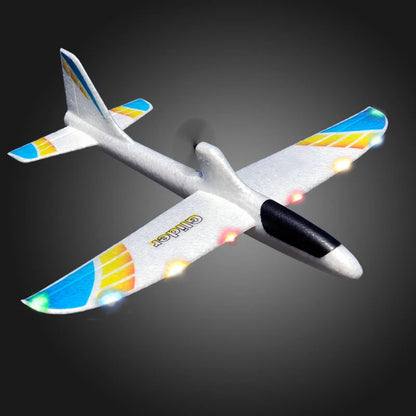 Airplanes Luminous USB Charging Electric Hand Throwing Glider Soft Foam Coloured Lights DIY Model Launch Toy for Children Gift