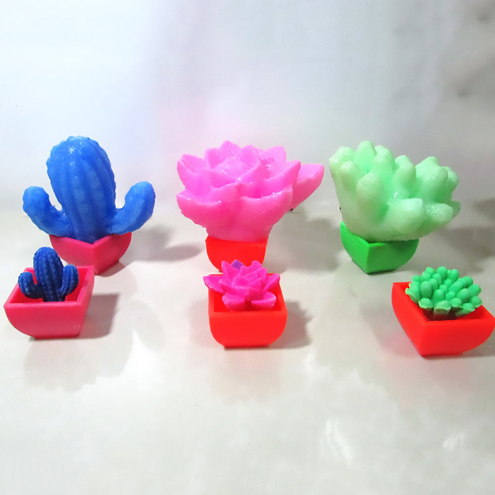 8 Pcs/Set Magic Hatching Cactus Growing Water Succulent Plant Colourful Surprise For Children Educational Toy Gift Ornaments