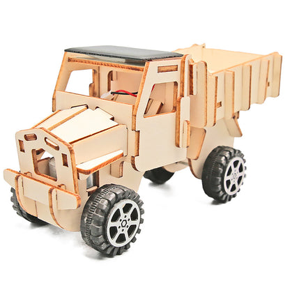 Toy Truck Model Pendant Solar Energy DIY Scientific Training Wooden Experimental Equipment Steam Toy