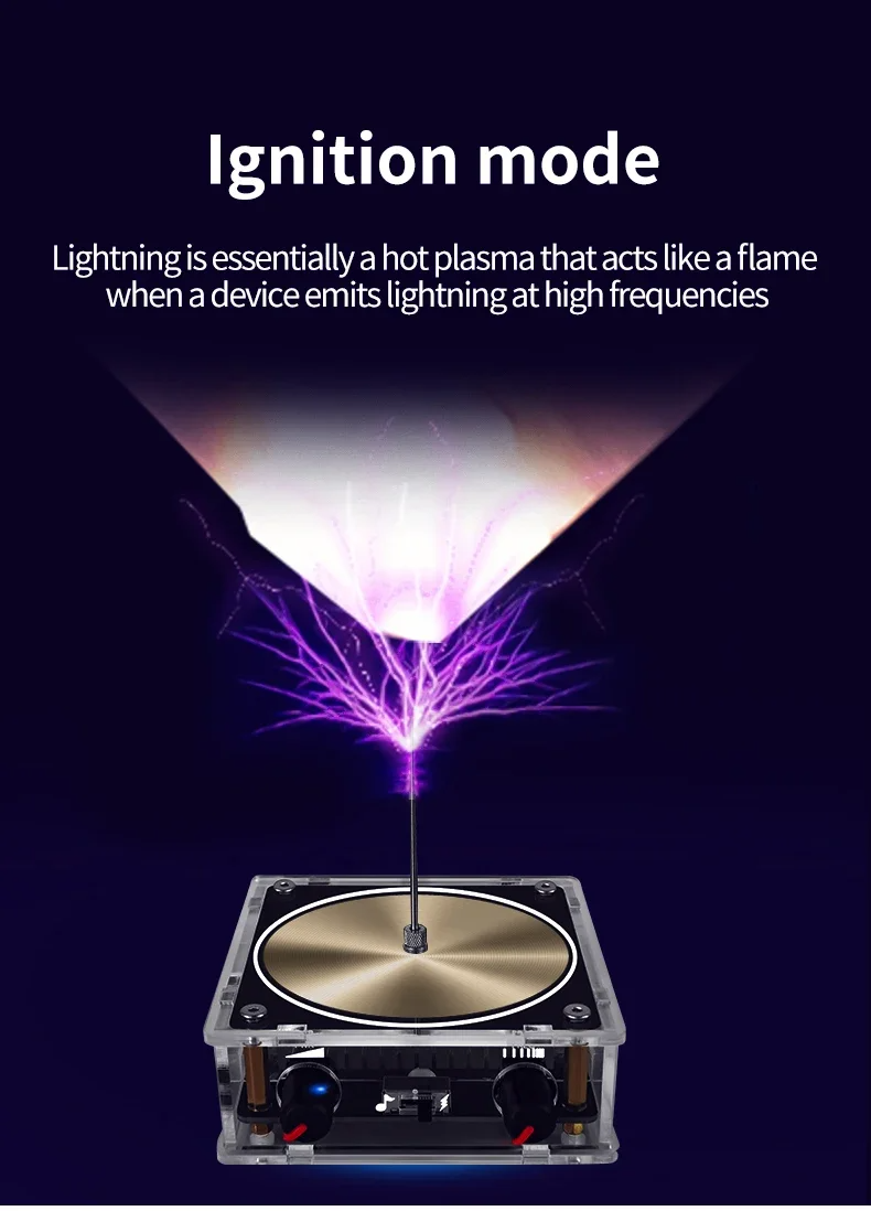 Bluetooth Music Tesla Coil Arc Plasma Loudspeaker Wireless Transmission Touchable Artificial Lightning Education Experiment Toy