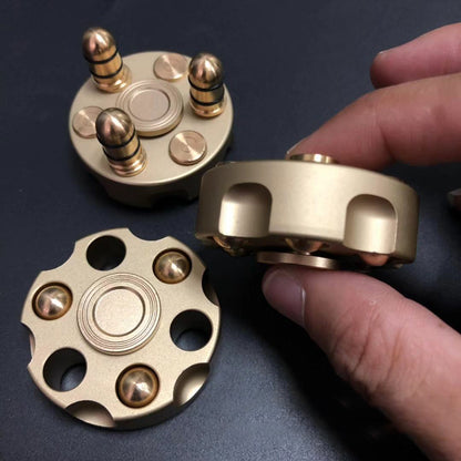 Drop Shipping Revolver Bullet Cylinder Hand Fidget Spinner Metal Copper Bullet Aluminum Alloy ADHD Adult Game Kid Gift Metal