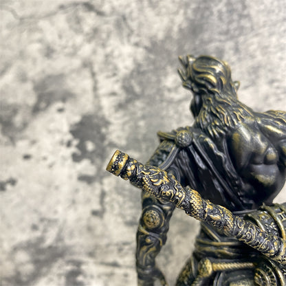 Black Myth Wukong Figurine Journey to The West Mythical Legends Story Golden Hoop Rod Band-Tightening Spell, 19.5cm Height, Antique Copper Color, PVC Material