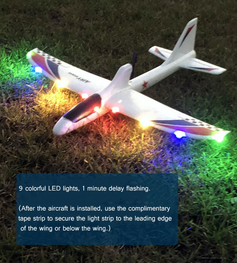 Airplanes Luminous USB Charging Electric Hand Throwing Glider Soft Foam Coloured Lights DIY Model Launch Toy for Children Gift