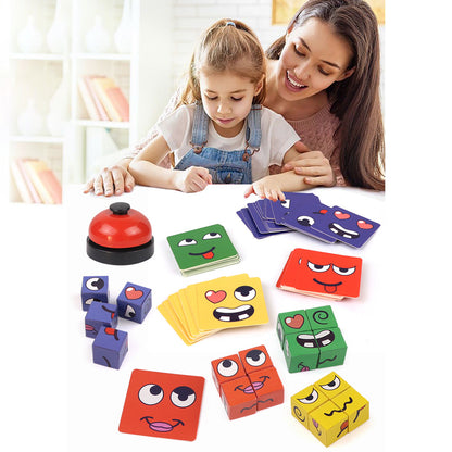 Dropshipping Cube Face Change Building Blocks Board Game Wood Puzzle Mont