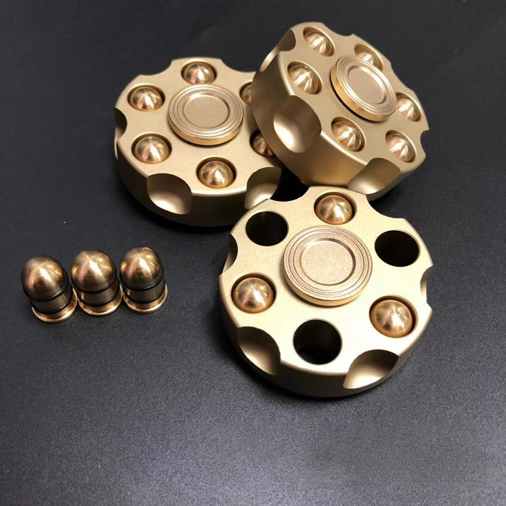 Drop Shipping Revolver Bullet Cylinder Hand Fidget Spinner Metal Copper Bullet Aluminum Alloy ADHD Adult Game Kid Gift Metal