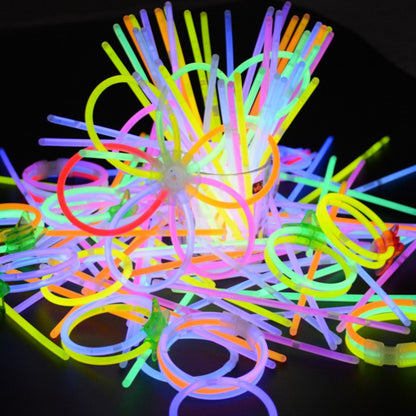 Christmas Party Neon Glowstick Light 100 Pcs Colorful Funny Game Glow in the Dark Fluorescent Bracelet Toy For Children