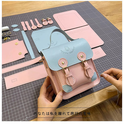 DIY Toy Craft Kit Handmade Handbag Assemble Inclined Shoulder Bag Fashion Cute Gift for Kid Girl Girlfriend Woman