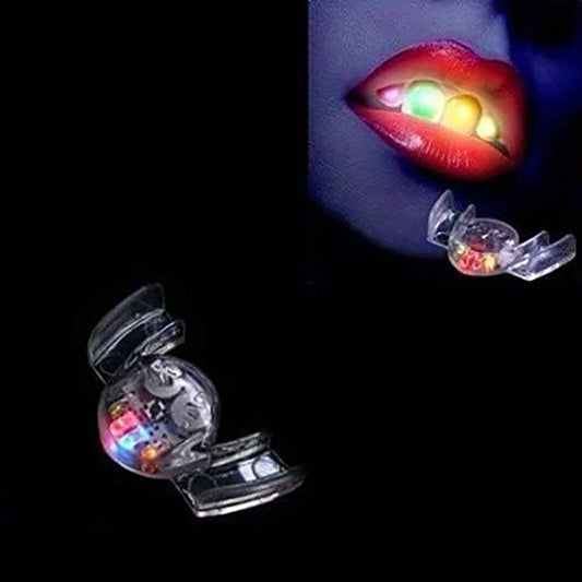 Flashing Mouth Party Halloween Trick or Treat Funny LED Light Up Game Dental Braces Glow in Dark Toy