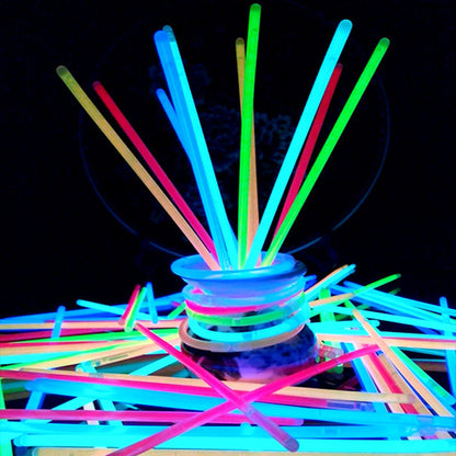 Christmas Party Neon Glowstick Light 100 Pcs Colorful Funny Game Glow in the Dark Fluorescent Bracelet Toy For Children