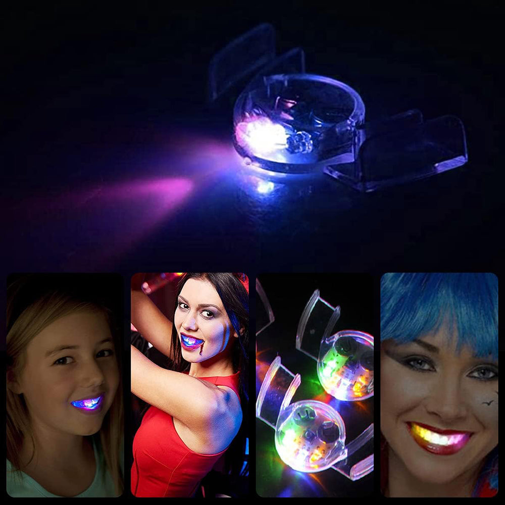 Flashing Mouth Party Halloween Trick or Treat Funny LED Light Up Game Dental Braces Glow in Dark Toy