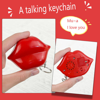 Mua I Love You Kiss Red Lips Talking Keychain Joke Soundmaking Toy for Kid Adult