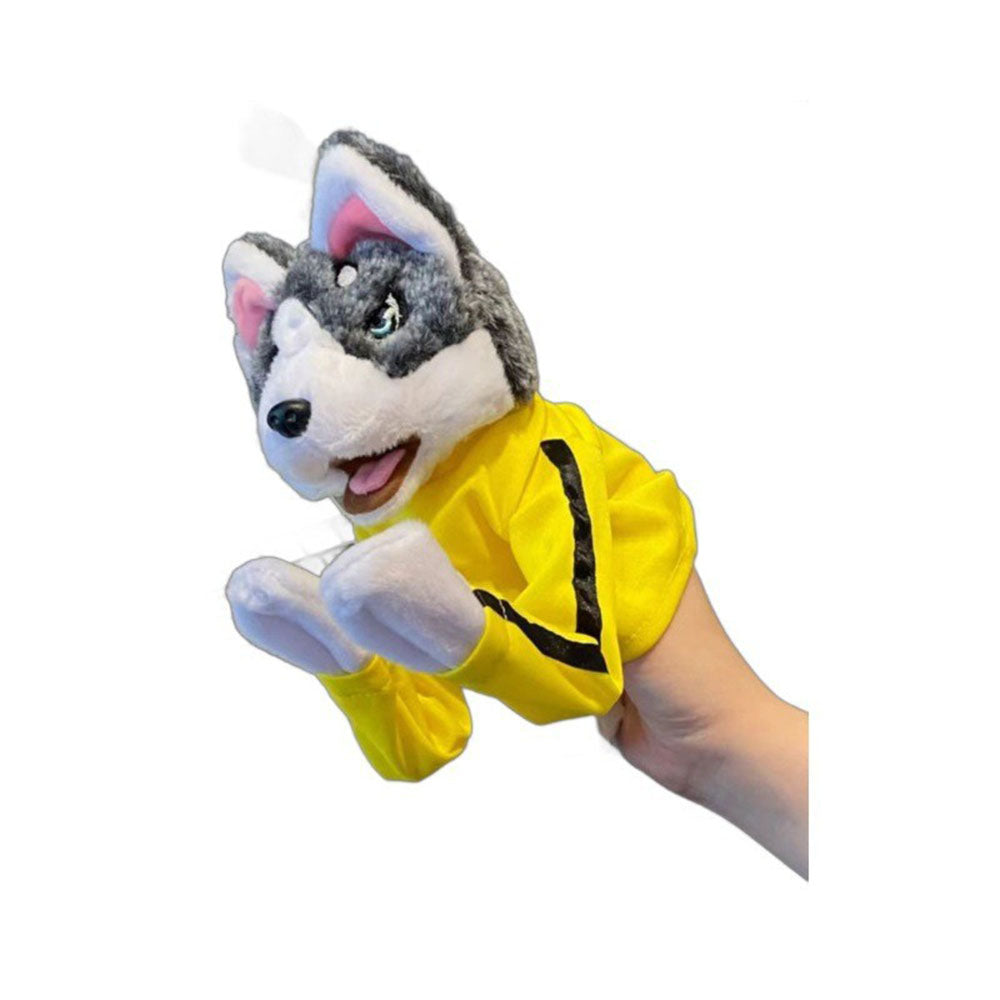 Hand Puppet Toys Cosplay Bruce Lee Plush Boxing Huskies Sound Toy