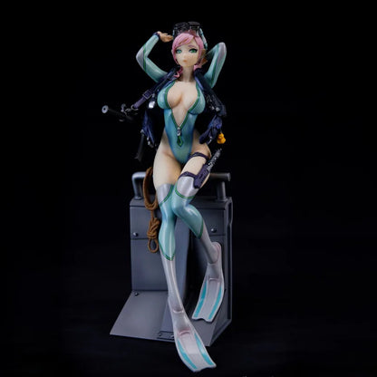 23cm DAMtoys After School Arena Froglady Aegir Sexy Highschool Girl Action Figure PVC Collection Otaku Gift